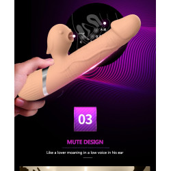 Wibrator-Basia Thtusting Vibrator 2 in 1 Tongue Vibrators USB